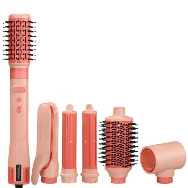 ست سشوار برس‌دار حالت‌دهنده انزو پروفیشینال مدل EN-508 با توان 1200 وات، موتور BLDC، فناوری یون منفی، تنظیم دما در سه حالت، تنظیم سرعت در دو حالت، شش سری متنوع برای فر کردن، صاف کردن و حجم‌دهی مو، همراه با باکس نگهداری